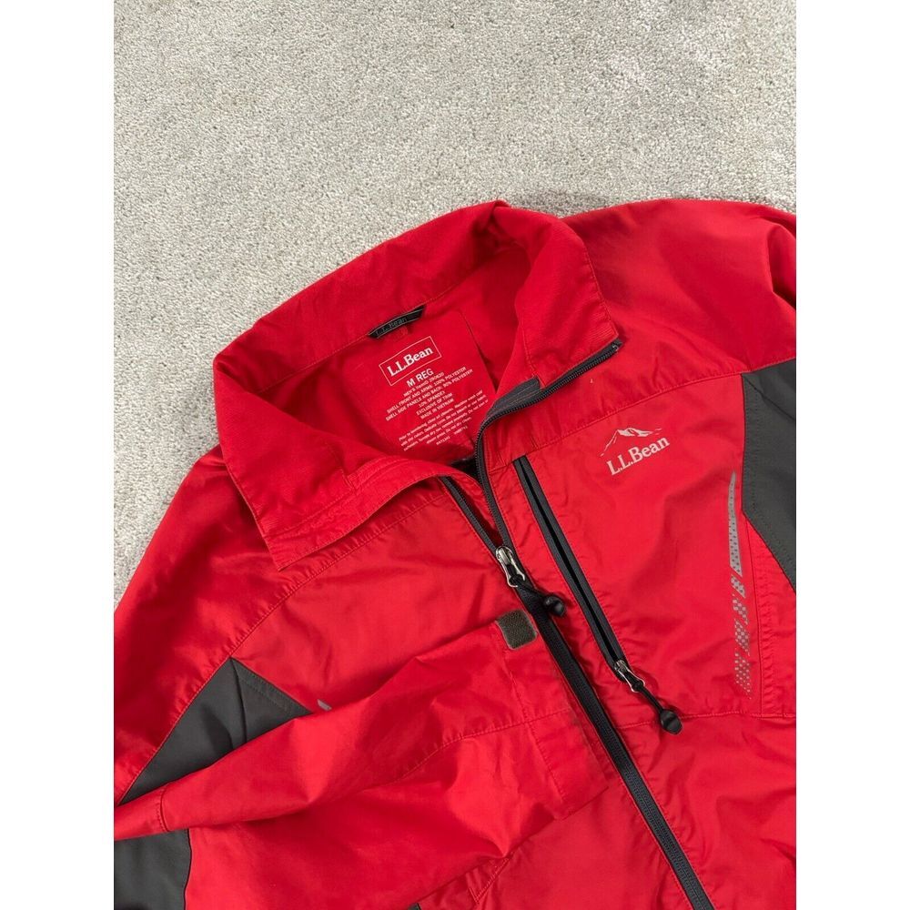 LL Bean Jacket Mens Size M Red Long Sleeve Full Zip Outdoor Hiking Camping Adult